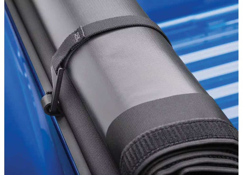 Close-up of the side rail on a TruXedo Pro X15 soft roll-up tonneau cover