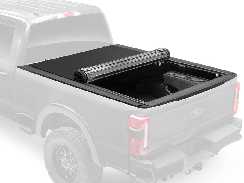 TruXedo Sentry CT partly rolled up, shown on a faded pickup so the cover stands out