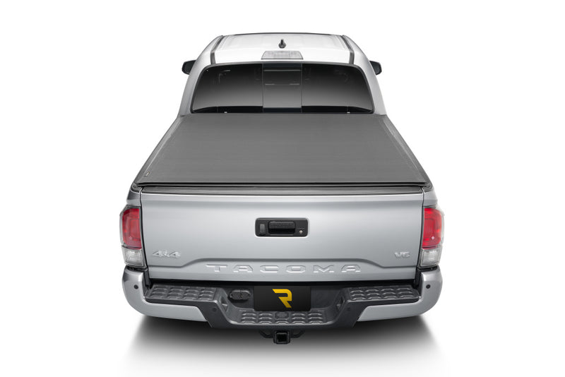 TruXedo Sentry CT hard roll-up tonneau cover closed on a 2016-2023 Toyota Tacoma, straight rear view