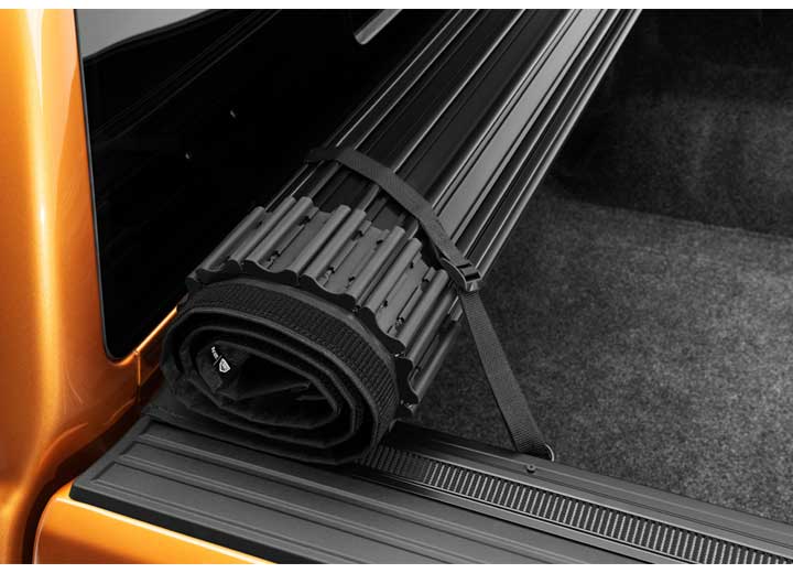 Close-up of the interlocking slats across the cover on a TruXedo Sentry CT hard roll-up tonneau cover