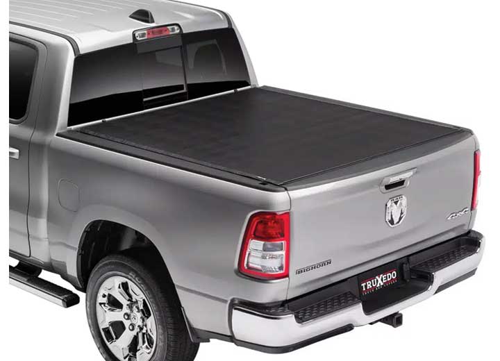 TruXedo Sentry hard roll-up tonneau cover closed on a 2019-2024 Ram 1500, widest view