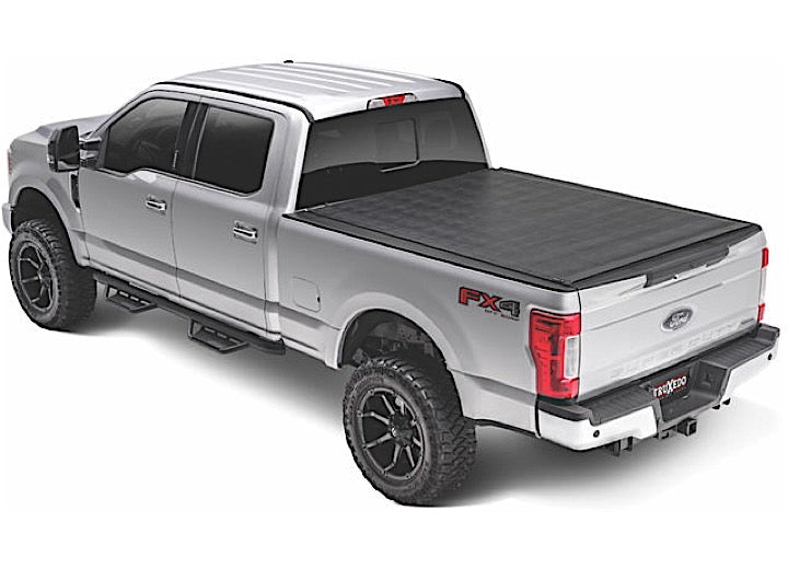 TruXedo Sentry hard roll-up tonneau cover closed over the bed of a pickup truck, widest view