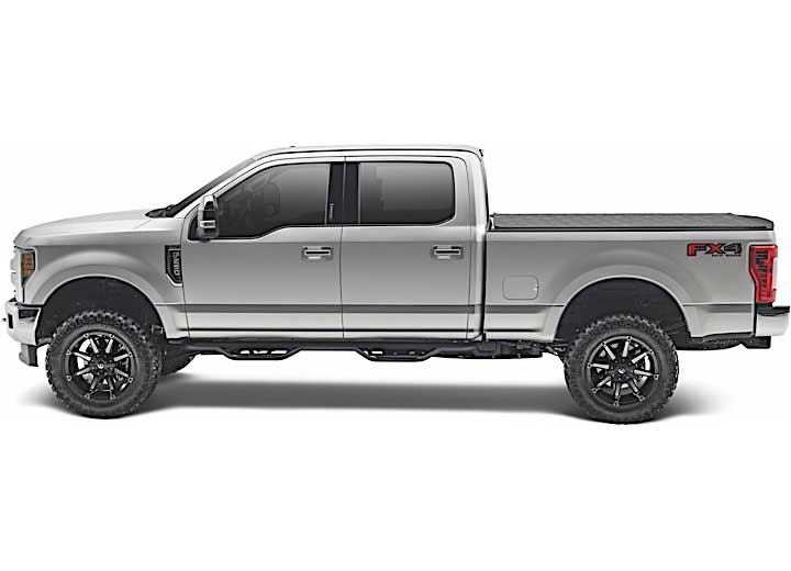 TruXedo Sentry hard roll-up tonneau cover closed over the bed of a pickup truck, side profile