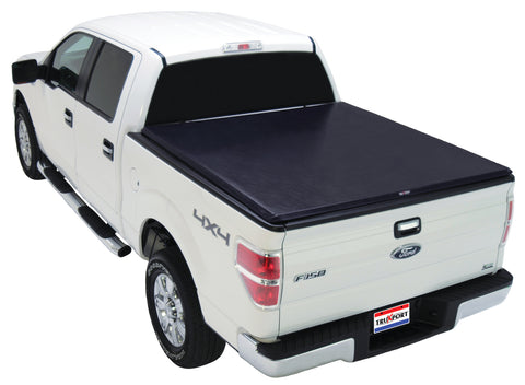 TruXedo TruXport soft roll-up tonneau cover closed on a 2009-2014 Ford F-150, widest view