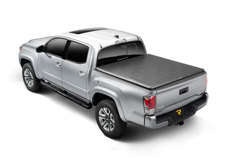 TruXedo TruXport soft roll-up tonneau cover closed on a 2016-2023 Toyota Tacoma, widest view