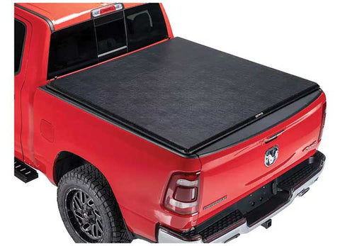 TruXedo TruXport soft roll-up tonneau cover closed on a 2019-2024 Ram 1500, widest view