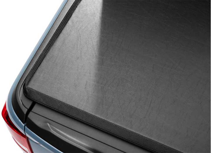 Close-up of the grain of the cover surface on a TruXedo TruXport soft roll-up tonneau cover