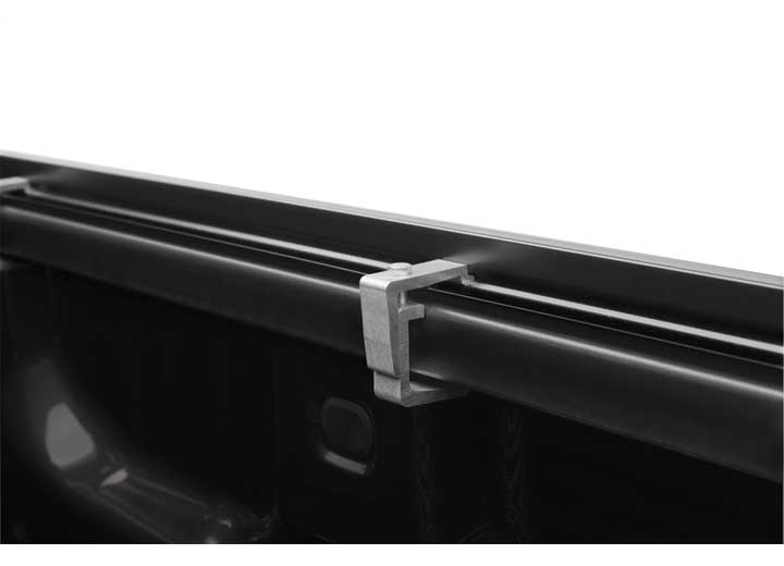 Close-up of the side rail on a TruXedo TruXport soft roll-up tonneau cover