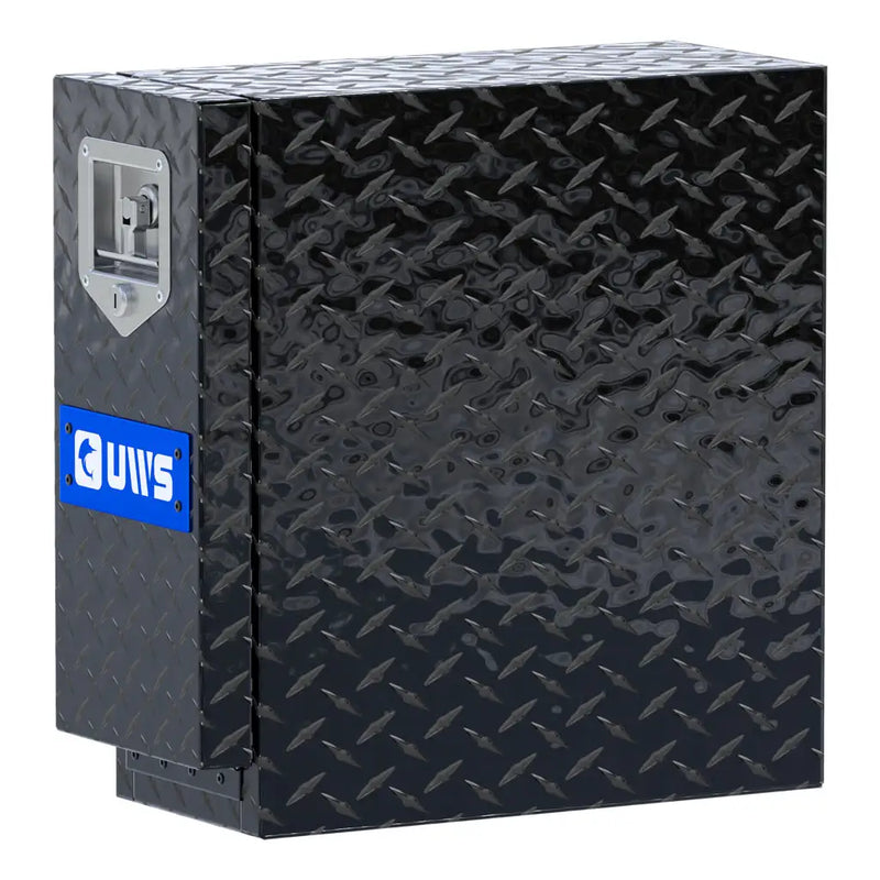UWS 18" Drawer Truck Tool Box, Gloss Black, rear three-quarter view