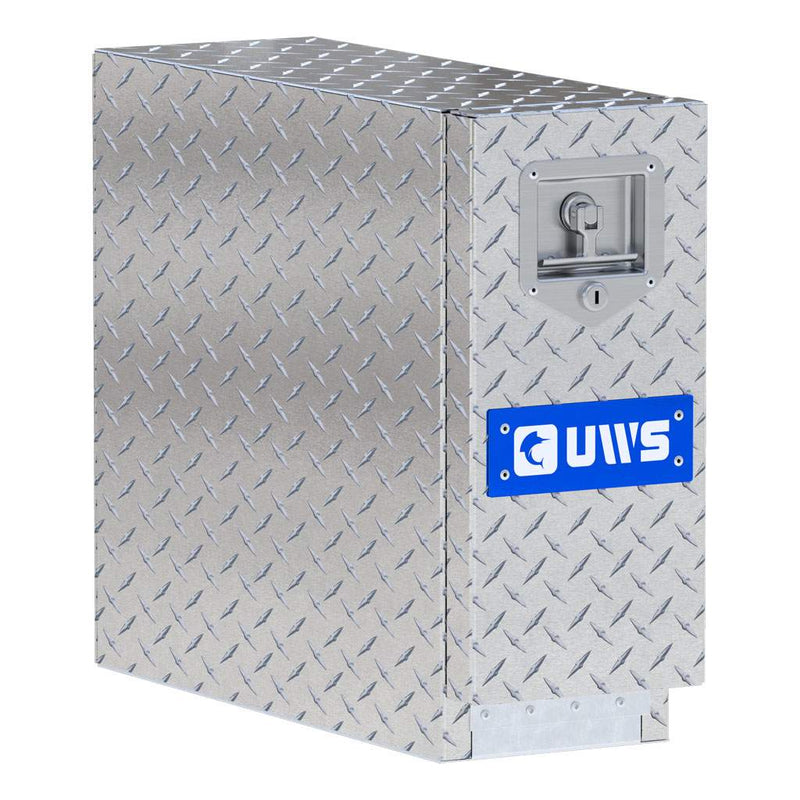 UWS 22" Drawer Truck Tool Box, Bright Aluminum, front three-quarter studio view