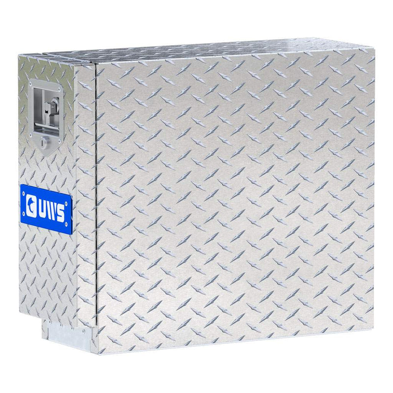 UWS 22" Drawer Truck Tool Box, Bright Aluminum, rear three-quarter view