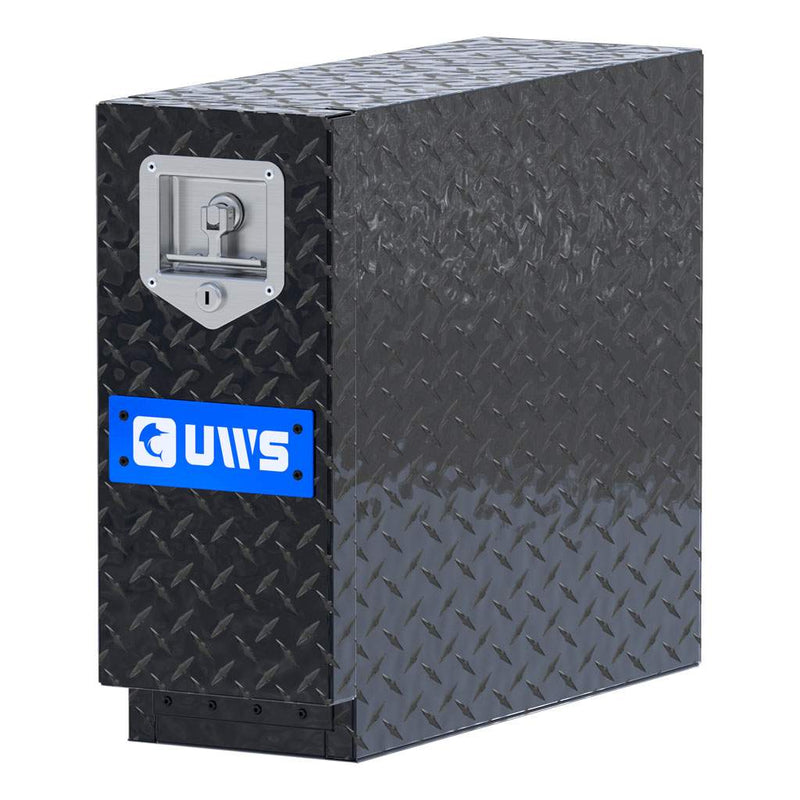 UWS 22" Drawer Truck Tool Box, Gloss Black, three-quarter view from the opposite side