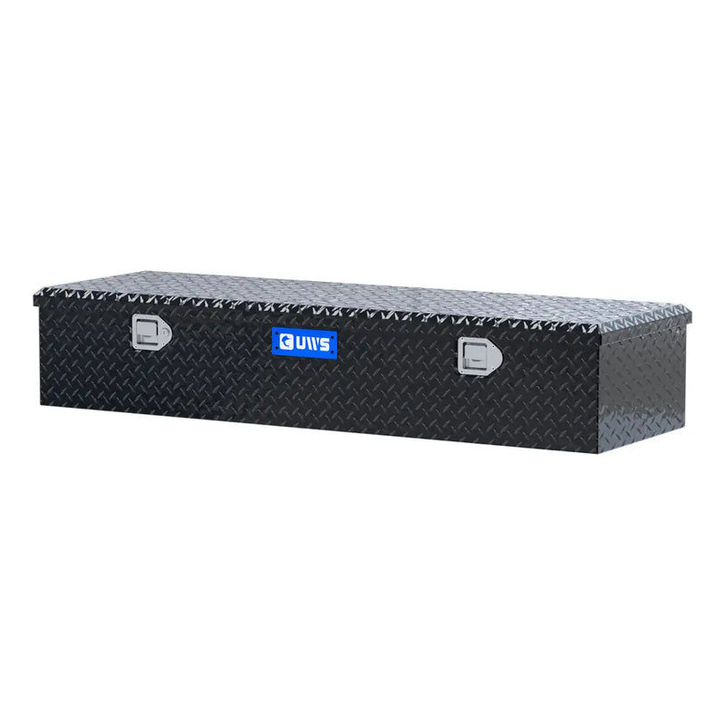 UWS 58" 5th Wheel Truck Tool Box, Gloss Black, three-quarter view from the opposite side