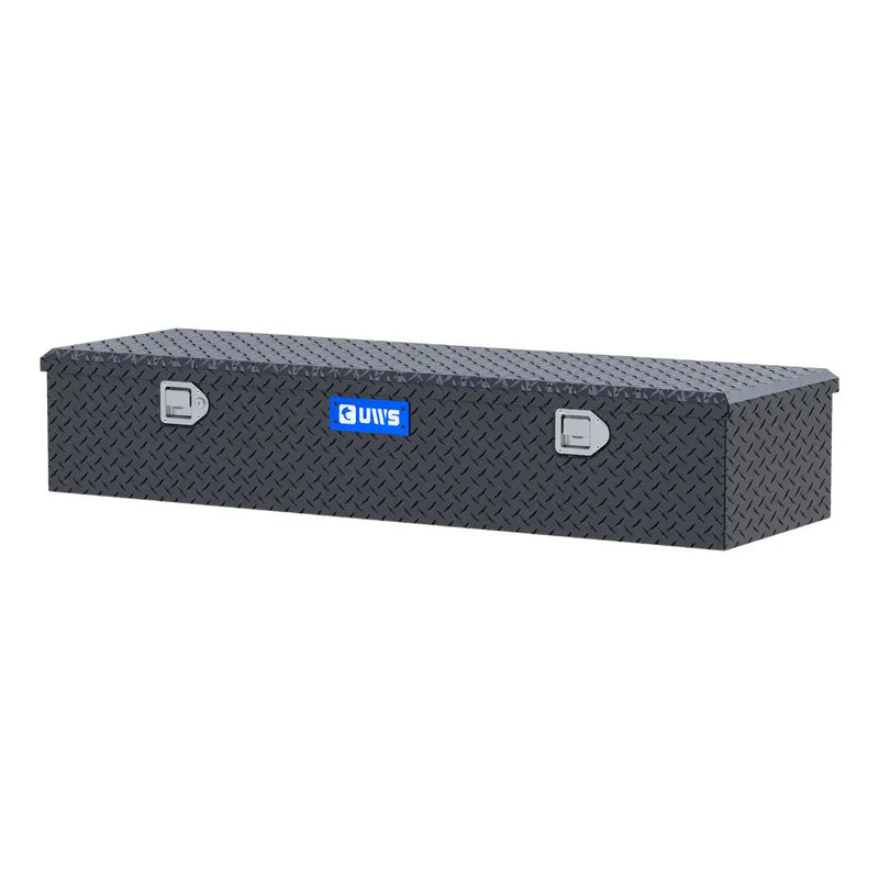 UWS 58" 5th Wheel Truck Tool Box, Matte Black, three-quarter view from the opposite side