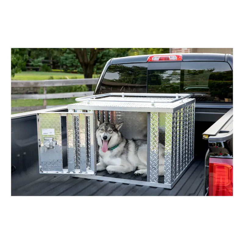 UWS 36" x 36" Single-Door Dog Box in use