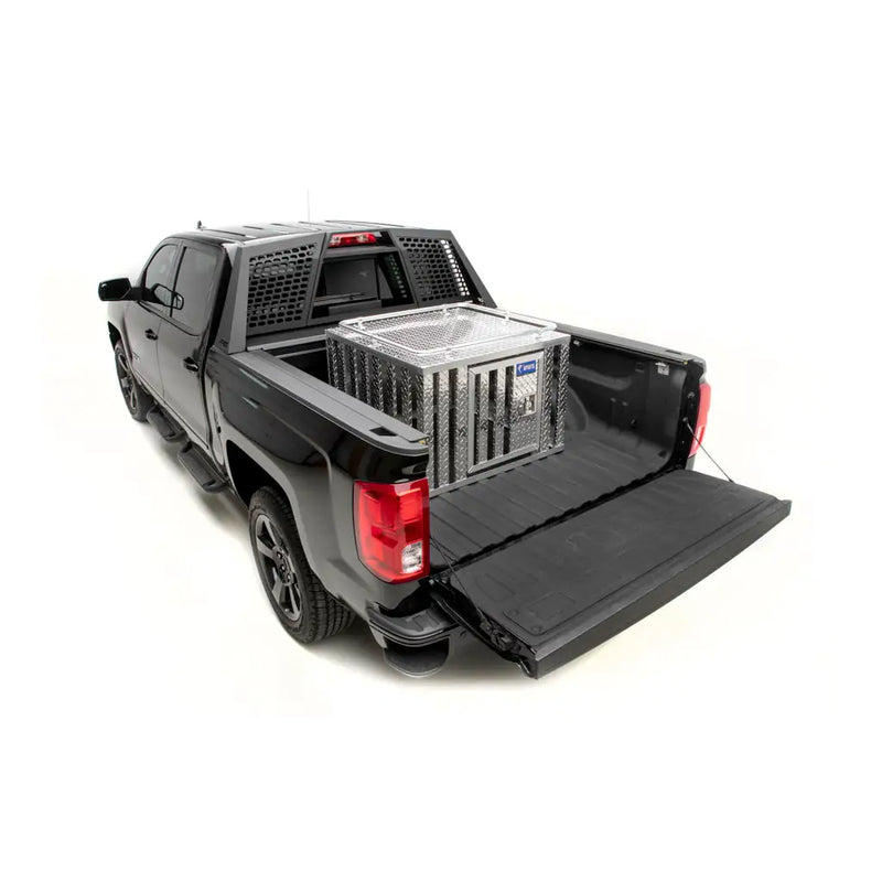 UWS 36" x 36" Single-Door Dog Box installed in a pickup bed
