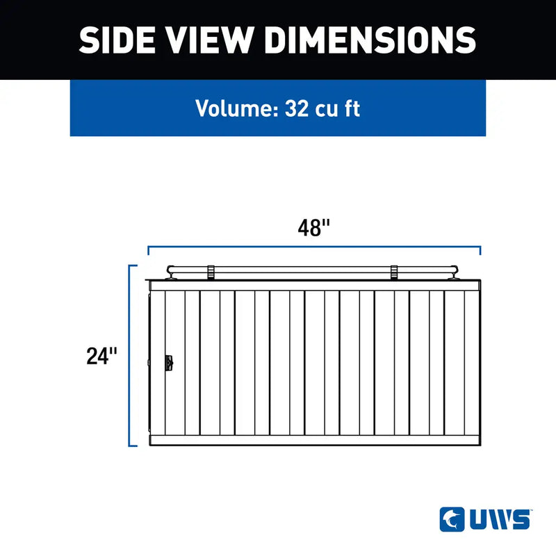 UWS side view dimension drawing for the DB-4848