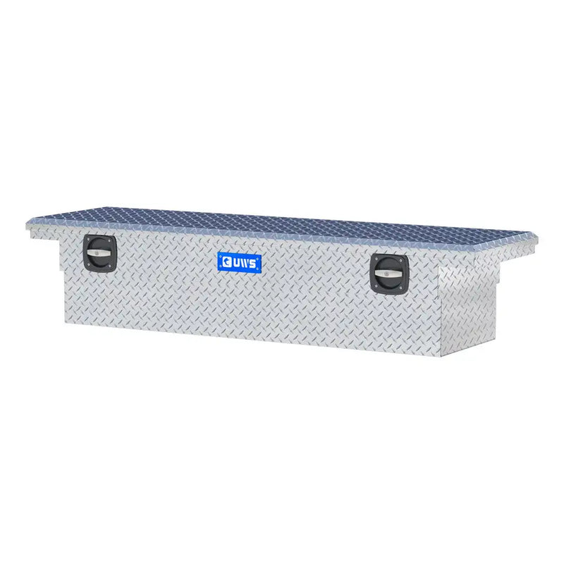 UWS EC10001 69" truck tool box in bright aluminum, rear elevation