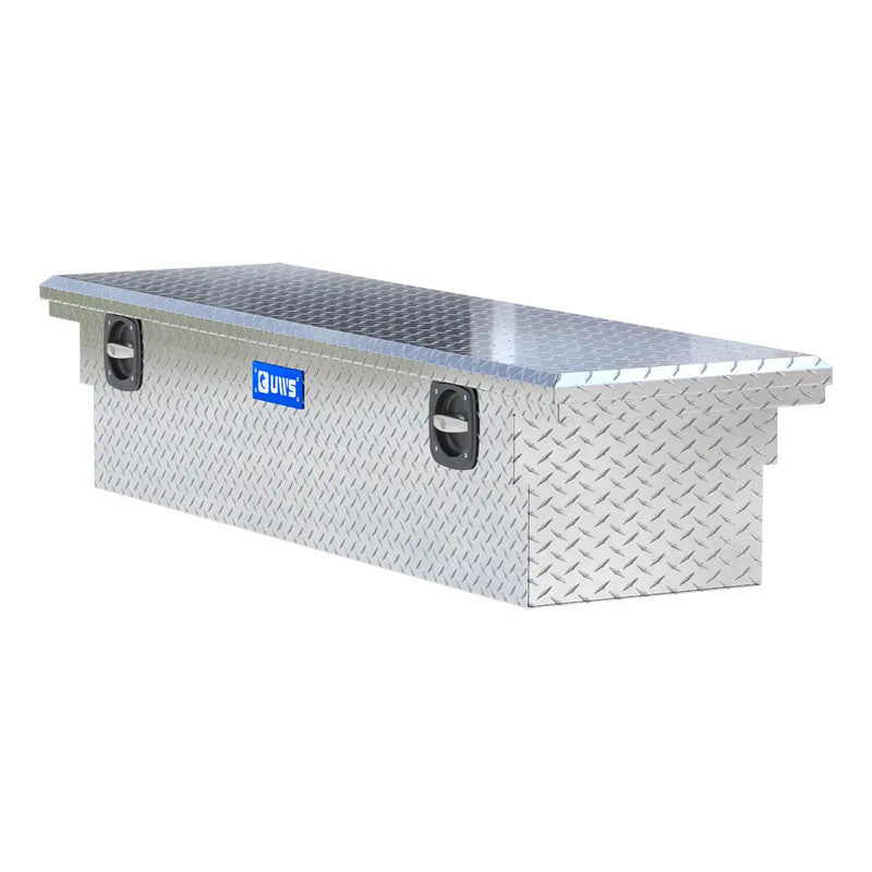 UWS EC10001 69" truck tool box in bright aluminum, top view showing the lid