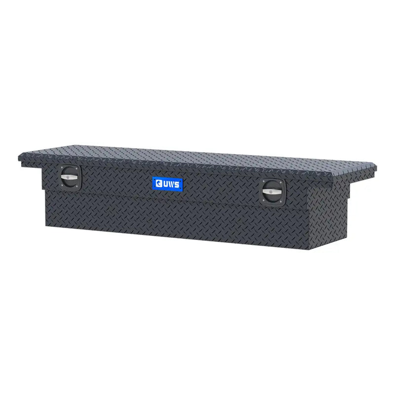 UWS EC10013 69" truck tool box in matte black powder coat, rear elevation