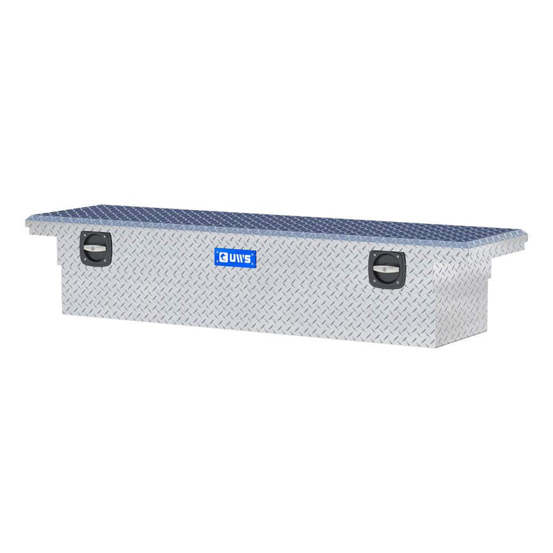 UWS EC10021 72" truck tool box in bright aluminum, rear elevation