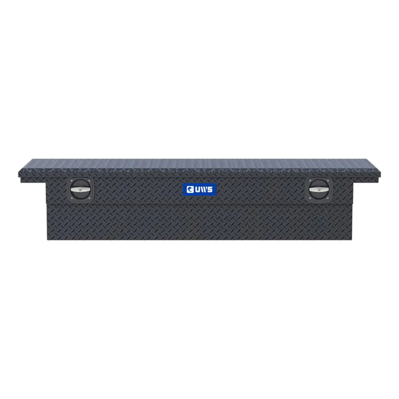UWS EC10033 72" truck tool box in matte black powder coat, straight-on front elevation
