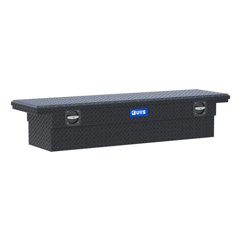 UWS EC10033 72" truck tool box in matte black powder coat, front three-quarter studio view
