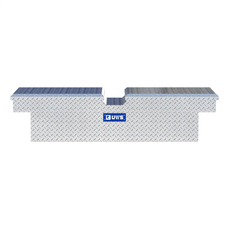 UWS EC10041 60" truck tool box in bright aluminum, straight-on front elevation