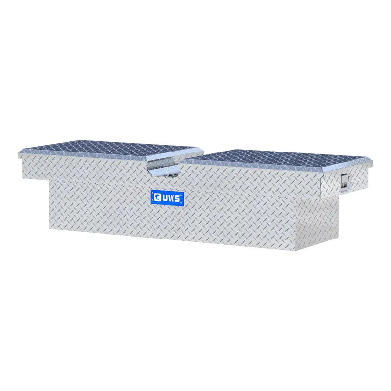 UWS EC10041 60" truck tool box in bright aluminum, rear elevation