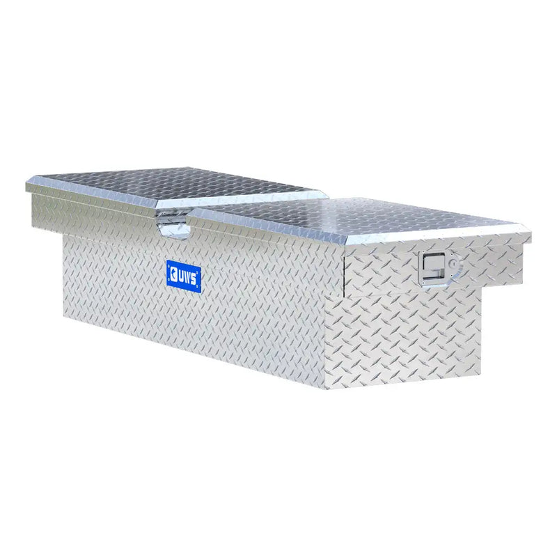 UWS EC10051 63" truck tool box in bright aluminum, top view showing the lid