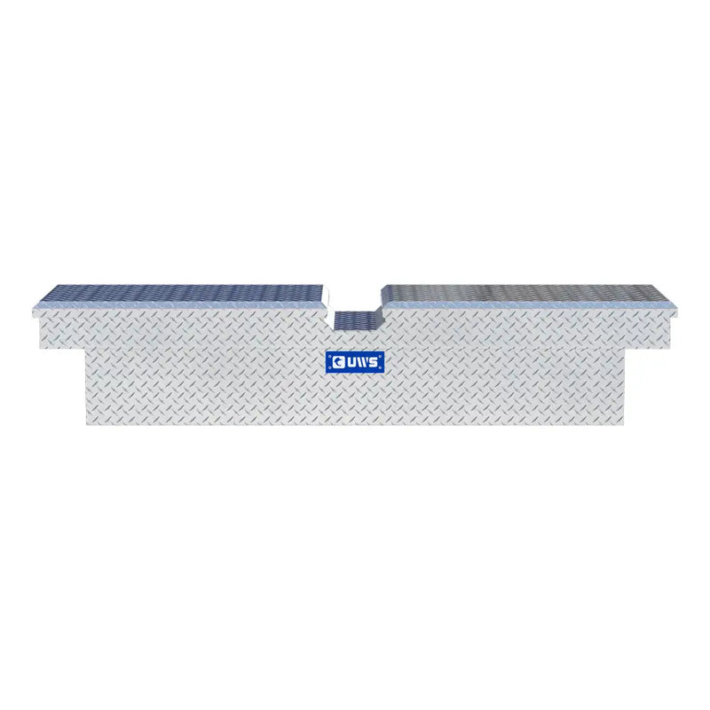 UWS EC10071 72" truck tool box in bright aluminum, straight-on front elevation