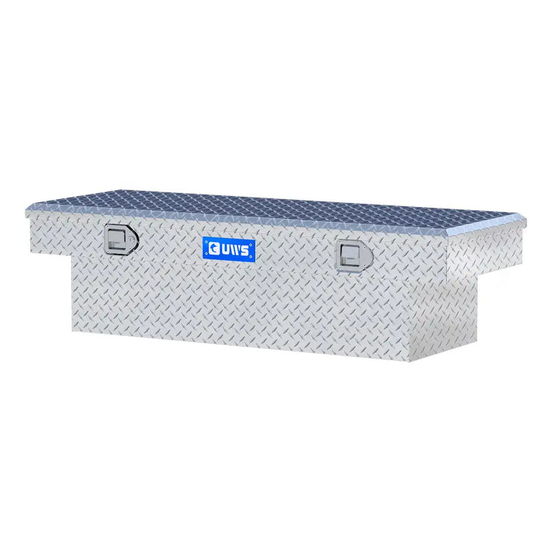UWS EC10081 54" truck tool box in bright aluminum, rear elevation