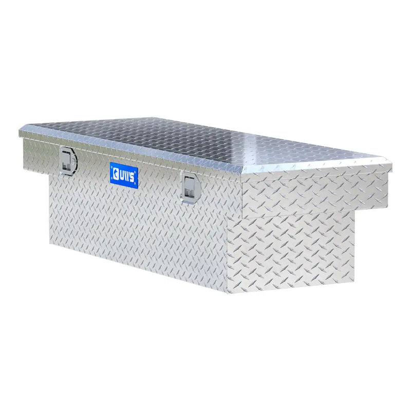UWS EC10081 54" truck tool box in bright aluminum, top view showing the lid
