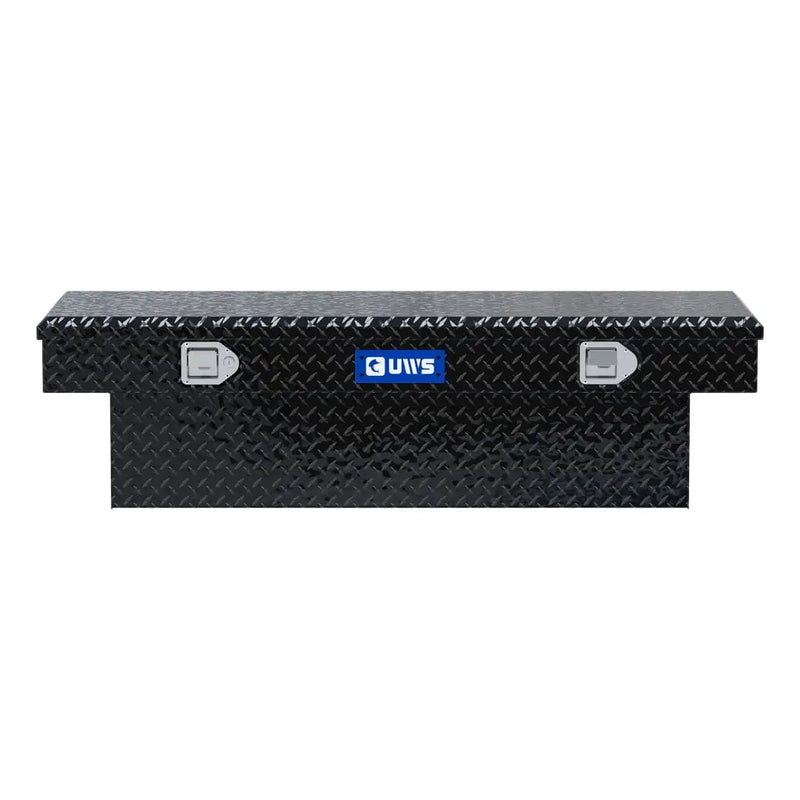 UWS EC10092 54" truck tool box in gloss black powder coat, straight-on front elevation