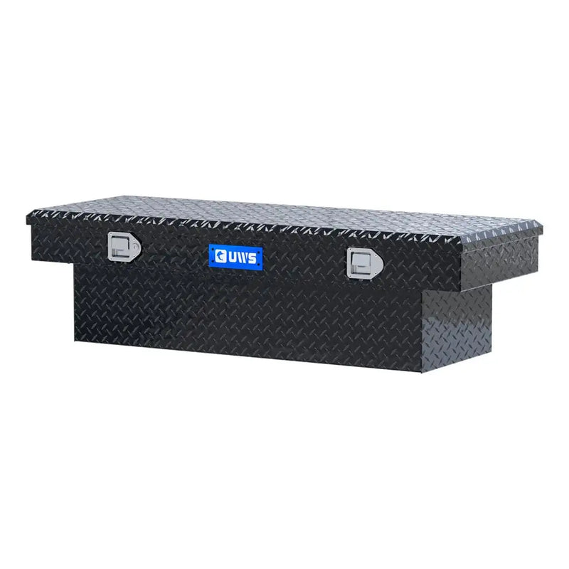 UWS EC10092 54" truck tool box in gloss black powder coat, rear elevation