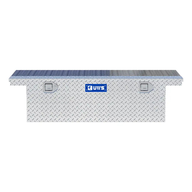 UWS EC10101 54" truck tool box in bright aluminum, straight-on front elevation
