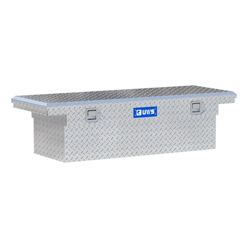 UWS EC10101 54" truck tool box in bright aluminum, front three-quarter studio view
