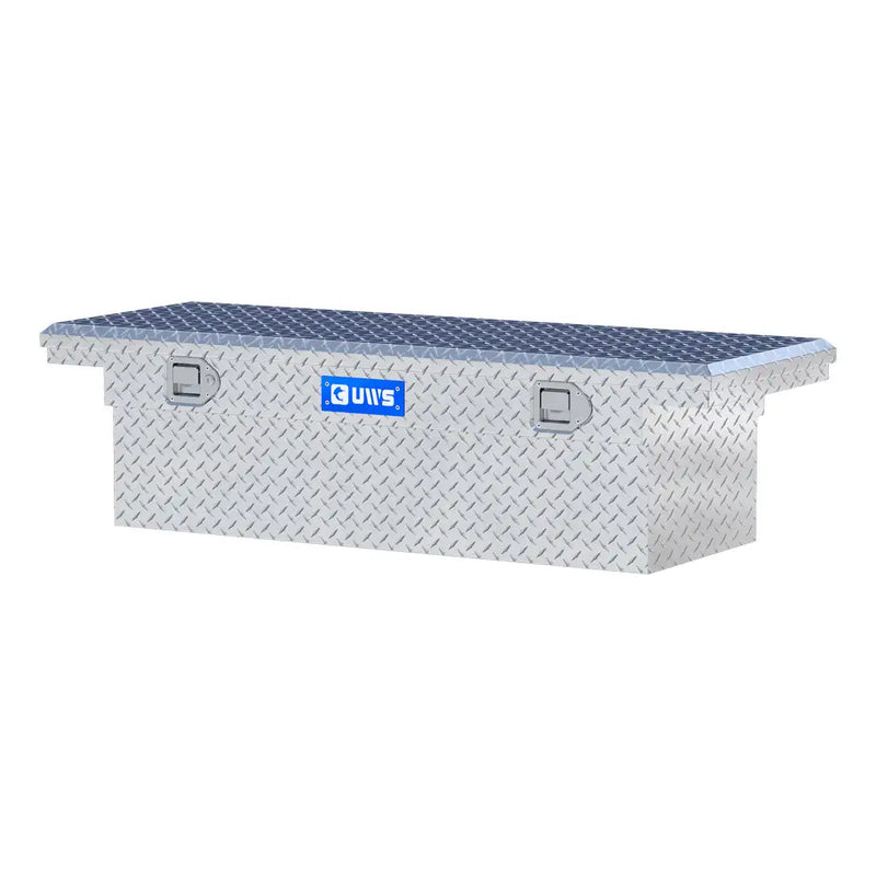 UWS EC10101 54" truck tool box in bright aluminum, rear elevation