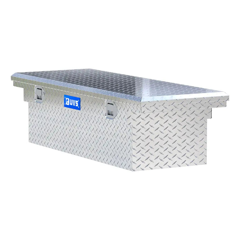 UWS EC10101 54" truck tool box in bright aluminum, top view showing the lid