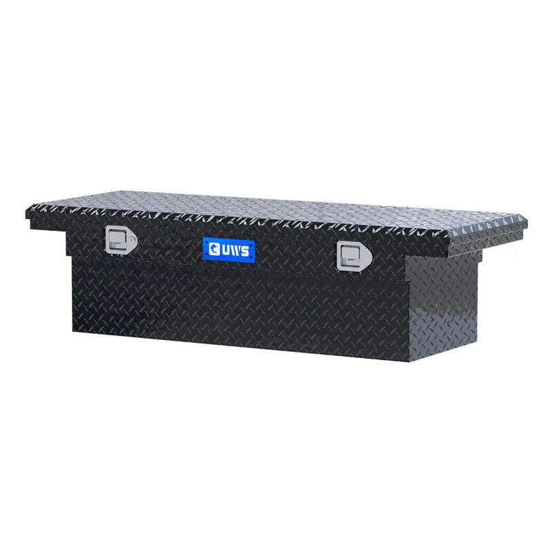 UWS EC10112 54" truck tool box in gloss black powder coat, rear elevation