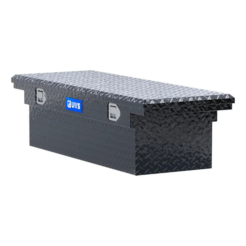UWS EC10112 54" truck tool box in gloss black powder coat, top view showing the lid