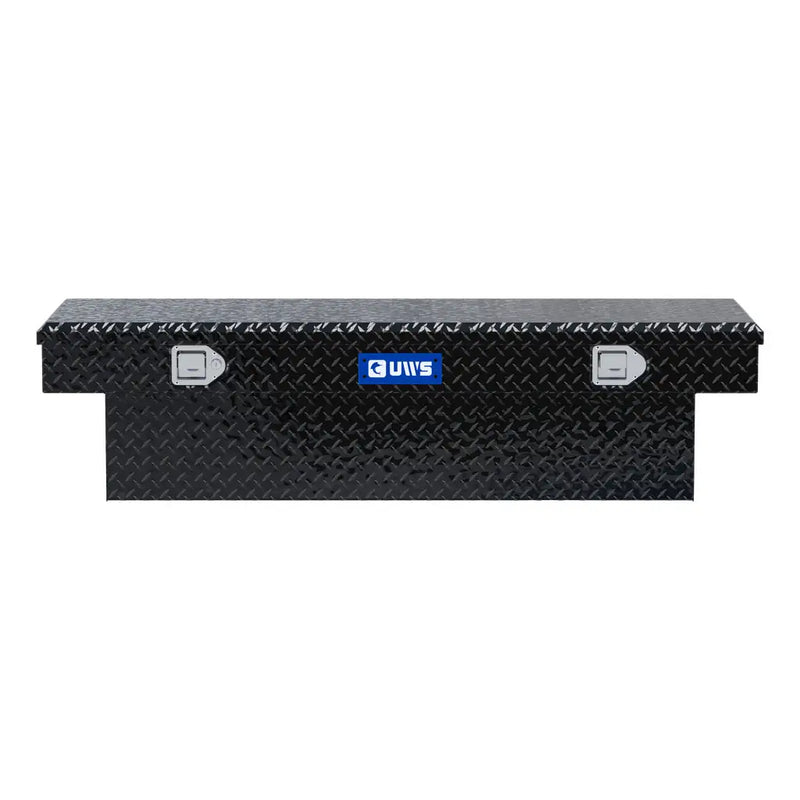 UWS EC10152 58" truck tool box in gloss black powder coat, straight-on front elevation