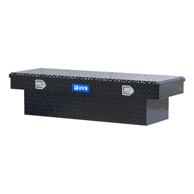 UWS EC10152 58" truck tool box in gloss black powder coat, rear elevation