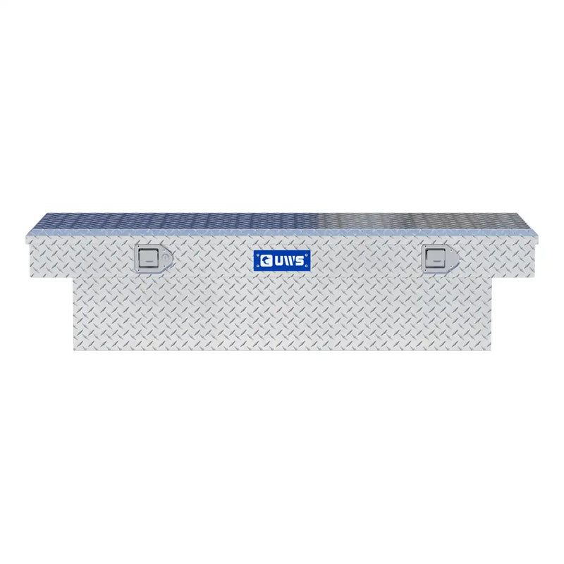 UWS EC10161 60" truck tool box in bright aluminum, straight-on front elevation