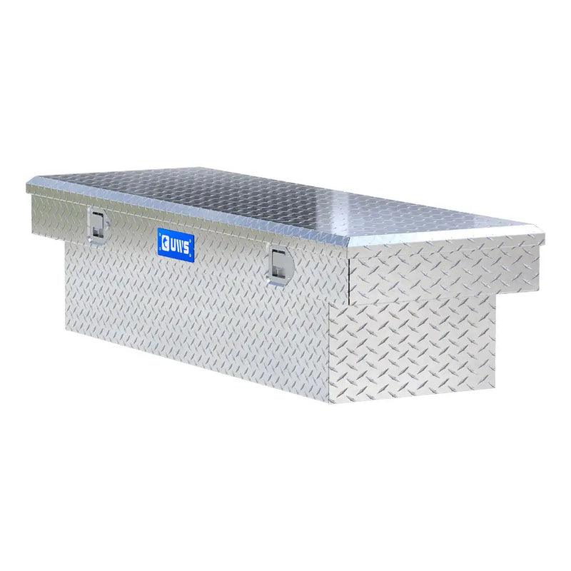 UWS EC10161 60" truck tool box in bright aluminum, top view showing the lid