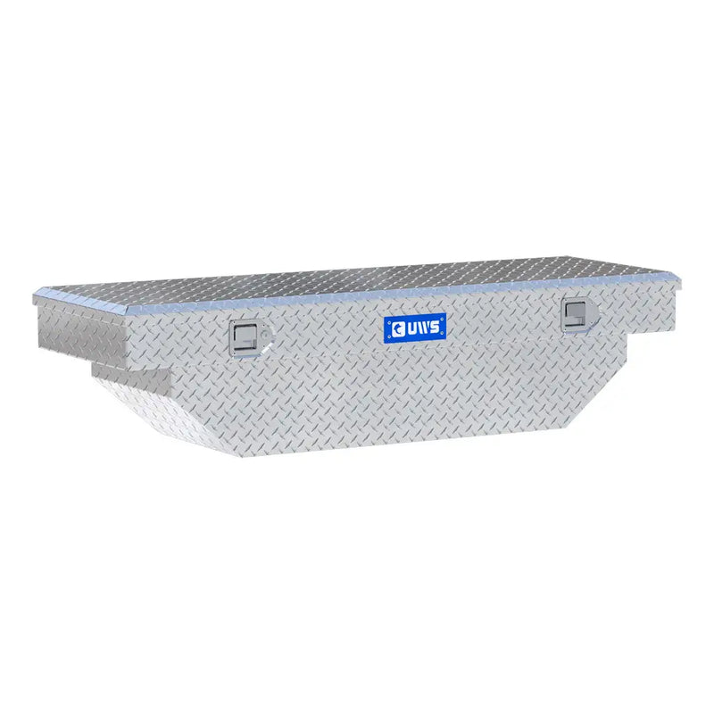 UWS EC10171 60" truck tool box in bright aluminum, front three-quarter studio view