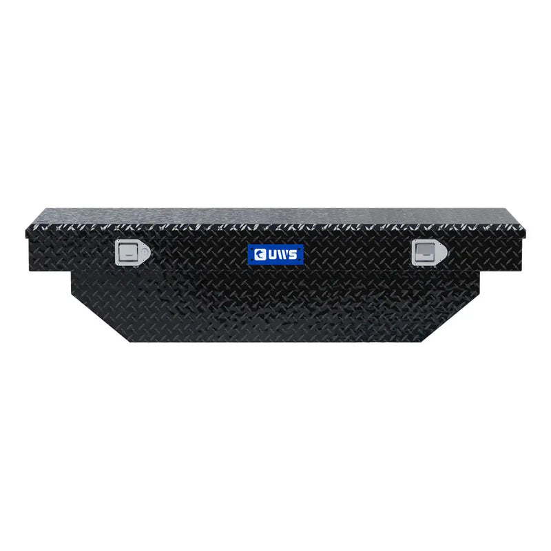 UWS EC10182 60" truck tool box in gloss black powder coat, straight-on front elevation