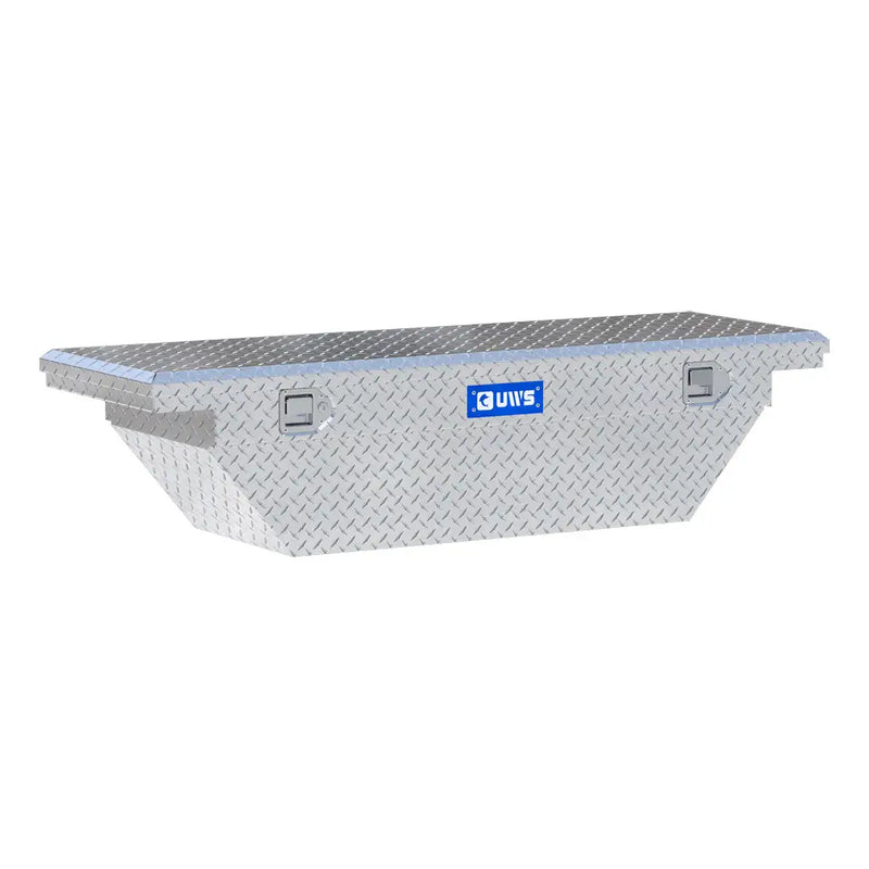 UWS EC10191 60" truck tool box in bright aluminum, front three-quarter studio view