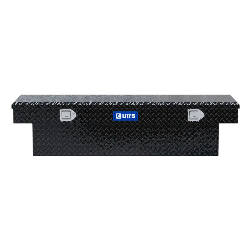 UWS EC10212 60" truck tool box in gloss black powder coat, straight-on front elevation