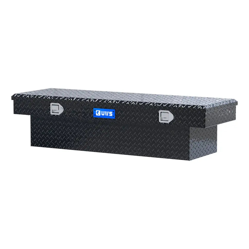 UWS EC10212 60" truck tool box in gloss black powder coat, rear elevation